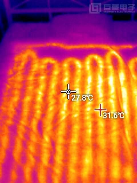 巨哥电子-手机红外热像仪测电热毯温度