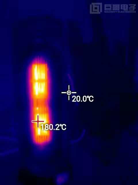 巨哥电子-手机红外热像仪测暖风机温度